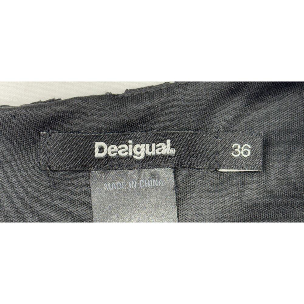Desigual Vermond dress black lace floral embroidery bell sleeves Sz 36 - Picture 3 of 12